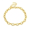 Rack Plating Brass Oval Link Bracelets for Women, Cadmium Free & Lead Free, Long-Lasting Plated, Real 18K Gold Plated, 7-1/8 inch(18cm)