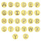 Brass Micro Pave Clear Cubic Zirconia Beads, Cadmium Free & Nickel Free & Lead Free, Flat Round with Letter, Letter A~Z, 7.5x6.5mm, Hole: 3.5mm, 26pcs/bag