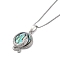 Rack Plating Natural Paua Shell Pendants Necklace, Brass Box Chain Necklaces, Snake, 17.72 inch(45cm), Pendant: 29x20mm