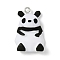 Opaque Resin Pendants, Animal Charms with Platinum Plated Iron Loops, Panda, 28.5x19x9mm, Hole: 2mm