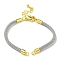 Nylon Cords Bracelet Makings Fit for Connector Charms, with Brass Findings and 304 Stainless Steel Lobster Claw Clasps, Long-Lasting Plated, Gainsboro, 6-1/2~6-3/4 inch(16.5~17cm), Hole: 1.8mm