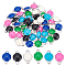 DICOSMETIC 60Pcs 6 Colors Flat Round Links Charm Colorful Enamel Link Pendant Double Hole Charm Stainless Steel Bail Connector Dangle Charm Supplies for Bracelet Craft Jewelry Making, Hole: 1.2mm