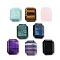 Natural Mixed Stone Cabochons, Faceted Rectangle, 29~30x21~22x9mm