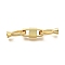 Rectangle Rack Plating Brass Fold Over Clasps, Long-lasting Plated, Lead Free & Cadmium Free, Real 18K Gold Plated, 34mm, Hole: 3mm
