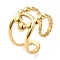 304 Stainless Steel Hollow Knot Open Cuff Ring for Women, Real 14K Gold Plated, US Size 8 1/2(18.5mm)