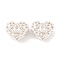 Brass Micro Pave Clear Cubic Zirconia Beads, Cadmium Free & Nickel Free & Lead Free, Heart, Silver, 12x15x10mm, Hole: 1.8mm
