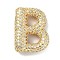 Rack Plating Brass Micro Pave Cubic Zirconia Pendants, Real 18K Gold Plated, Lead Free & Cadmium Free, Letter, Letter B, 22.5x17x6.5mm, Hole: 4x2.5mm