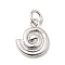 Brass Pendants, Conch Shape Charms, Long-Lasting Plated, Lead Free & Cadmium Free, Rack Plating, with Jump Ring, Platinum, 11.5x10x4mm, Hole: 3.5mm