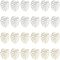 24Pcs 2 Colors Brass Pendants, Tropical Leaf Charms, Etched Metal Embellishments, Long-Lasting Plated, Monstera Leaf, Platinum & Light Gold, 29.5x25x0.3mm, Hole: 1.2mm, 12pcs/color