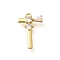 Brass Micro Pave Cubic Zirconia Pendants, LetterA-Z Charms, Golden, Letter T, 16x10.5x2.5mm, Hole: 1mm