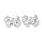Alloy Beads, Long-Lasting Plated, Bowknot, Silver, 9.5x13x4.5mm, Hole: 1.4mm