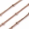 Ion Plating(IP) 304 Stainless Steel Curb Chains, Satellite Chains, with Spool, Soldered, Rose Gold, 16x2x1mm, about 32.8 Feet(10m)/roll