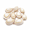 Cowrie Shell Pendants, with Golden Tone Brass Findings, Cowrie Shell, Seashell Color, 23~30x13~19x10~13mm, Hole: 1.5mm