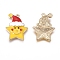 Alloy Enamel Pendants, for Christmas, Star, Yellow, Golden, 26x20x3.5mm, Hole: 1.6mm