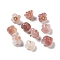 Natural Agate Flower Charms, Golden, 10.5~11x9.5~10x9.5~10mm, Hole: 1.6mm