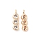 Brass Pave Clear Cubic Zirconia Charms, Cadmium Free & Nickel Free & Lead Free, Real 18K Gold Plated, 12.5x3.5x2.5mm, Hole: 1mm