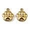 304 Stainless Steel Charms. Paw Print Charm, Real 18K Gold Plated, 12x10x3mm, Hole: 1mm