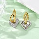Латунные серьги-кольца из прозрачного кубического циркония EJEW-D322-08PG-02-3