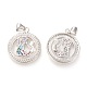 Латунные микропаве прозрачные подвески с фианитом ZIRC-L096-27P-2