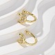 Серьги-манжеты с цирконом из позолоченной латуни EJEW-L244-42G-1