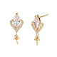 Серьги из латуни с микропейвом и прозрачным фианитом KK-S356-438-NF-1