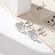 Серьги-гвоздики из латуни с микропаве из прозрачного кубического циркония EJEW-K299-01P-N-2