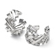 Серьги-каффы из латуни с микропаве и кубическим цирконием EJEW-M226-01P-1