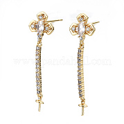 Серьги из латуни с микропейвом и прозрачным фианитом KK-S356-306-NF