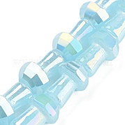 Стеклянные бусины с гальваническим покрытием  GLAA-K064-01A-05