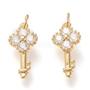 Латунные микропаве прозрачные подвески с фианитом ZIRC-K086-04G