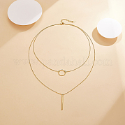 Серебряное двухслойное колье s925 с геометрическим узором YM0946-1