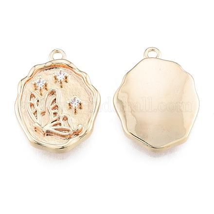 Латунные микропаве прозрачные подвески с фианитом KK-N216-577LG-1