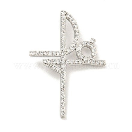 Латунные микропаве прозрачные подвески с фианитом KK-S386-14P-1