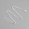 Brass Cable Chains Necklace Making, Silver Color Plated, 23.6 inch(60cm)