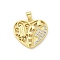 Brass Micro Pave Cubic Zirconia Pendants, Heart with Virgin Mary Charms, Rack Plating, Long-Lasting Plated, Lead Free & Cadmium Free, Real 18K Gold Plated, 20.5x22.5x2.5mm, Hole: 4x3.5mm