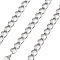 10M Brass Cable Chains, Cadmium Free & Nickel Free & Lead Free, with Spool, Soldered, with Spool, Platinum, Links: 5x3.5x1mm