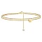 Heart Brass with Crystal Rhinestone Anklets, Golden, Letter U, 9-1/8 inch(230mm)