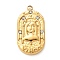 304 Stainless Steel Pendants, with Rhinestone, Oval with Constellation Charm, Real 18K Gold Plated, Virgo, 25x13x3mm, Hole: 1.8mm