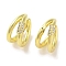 Brass Micro Pave Clear Cubic Zirconia Cuff Earrings for Women, Real 18K Gold Plated, 14x8mm