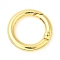 Rack Plating Brass Spring Gate Rings, Round Ring, Lead Free & Cadmium Free, Long-Lasting Plated, Real 18K Gold Plated, 6 Gauge, 25x4mm