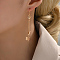 Fashionable Casual Butterfly Tassel 201 Stainless Steel Leverback Earrings, Real 18K Gold Plated, 65x11mm