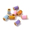 Alloy Beads, with Enamel, Column, Matte Gold Color, Mixed Color, 7x4mm, Hole: 1.6mm