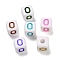 Opaque Acrylic Beads, Enamel Style, Cube with Letter, Letter O, 10x9.5x9mm, Hole: 3.8mm, about 560pcs/500g