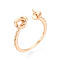 Twist Knot Brass Cuff Ring Settings, for Half Drilled Beads, Cadmium Free & Nickel Free & Lead Free, Real 18K Gold Plated, Pin: 0.9mm, 5.5mm, Inner Diameter: 15.5~16.8mm