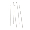 Brass Flat Head Pins, Lead Free & Cadmium Free, 925 Sterling Silver Plated, 35x0.6mm, Head: 2mm