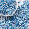 Baking Paint Glass Seed Beads, Round Hole, Peanut, Dodger Blue, 4.5x2.5x2.5mm, Hole: 1mm, about 4500pcs/pound