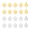 20Pcs 2 Colors 304 Stainless Steel Pendants, Hollow, Flat Round with Smiling Face Charm, Golden & Stainless Steel Color, 14x11.5x1.3mm, Hole: 1.3mm, 10pcs/color