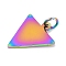 Ion Plating(IP) 304 Stainless Steel Pendants, with Jump Ring, Manual Polishing, Inverted Triangle Charm, Rainbow Color, 16x15x1mm, Hole: 3.5mm