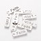 5Pcs 304 Stainless Steel Pendants, Inspirational Message Pendants, Rectangle with Word Faith, Stainless Steel Color, 17x6x1mm, Hole: 1.5mm