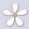 Natural White Jade Pendants, with Brass Findings, teardrop, Golden, 33x16~16.5x6mm, Hole: 2mm